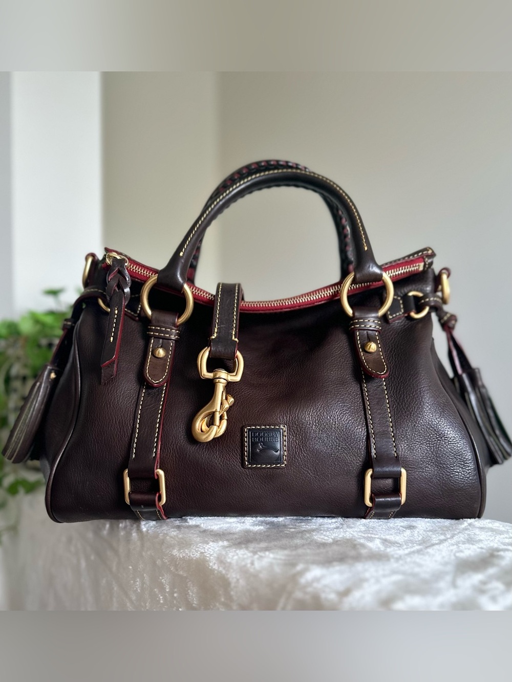Dooney & Bourke Vintage Florentine Satchel in T’Moro Brown NWOT - Picture 5 of 16